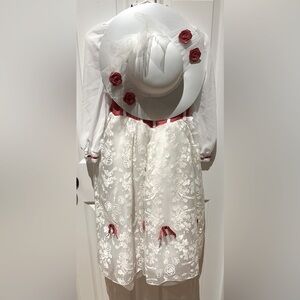 Disney Mary Poppins Costume Child’s Size 7 8 with Hat Excellent Condition